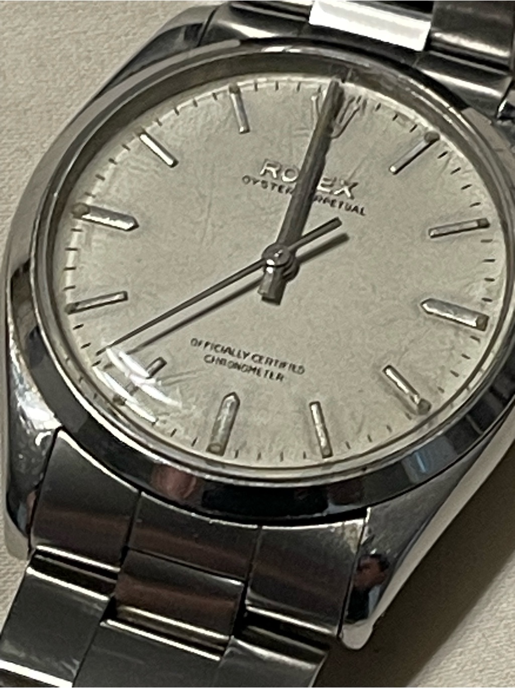 Rolex Silver Dial Oyster Perpetual Stainless Steel 33mm Watch